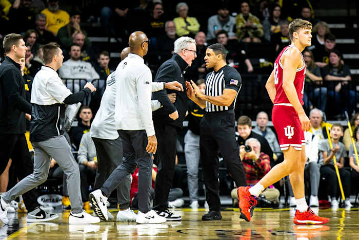 Iowa head coach Fran McCaffery reacts during a NCAA Big Ten Conference men's basketball game against Indiana, Thursday, Jan. 5, 2023, at Carver-Hawkeye Arena in Iowa City, Iowa.